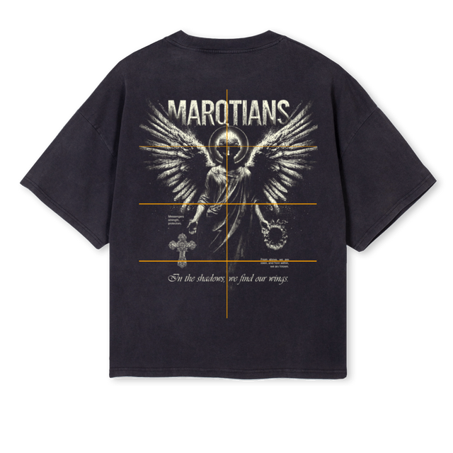 MARQTIANS Vintage Black Oversized Boxy Tee.