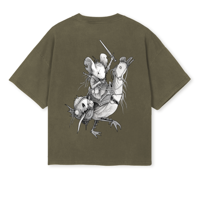 WITCHER Vintage Olive Oversized Boxy Tee.
