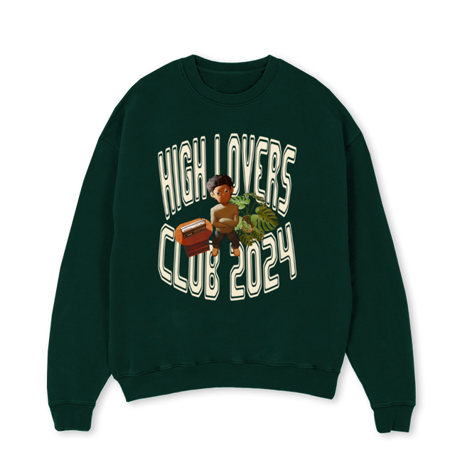 HLCFURAN Wild Green Oversized Crewneck Sweater.