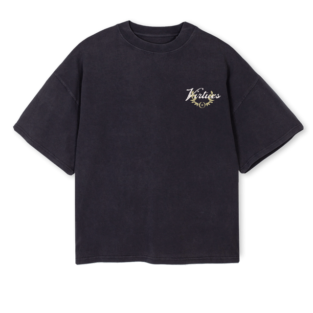 REEF Vintage Black Oversized Boxy Tee.