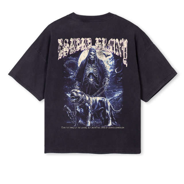 REAPER Vintage Black Oversized Boxy Tee.
