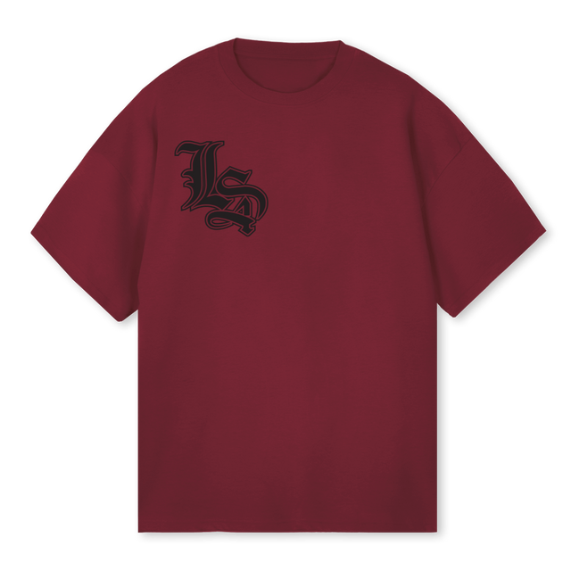 ABDRIE Burgundy Oversized Tee.