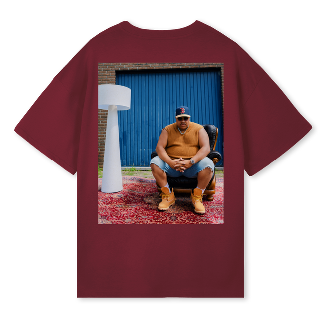 ABDRIE Burgundy Oversized Tee.