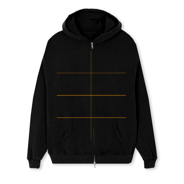 ZIPREGULARBEERWIT Black Regular Zipped Hoodie.