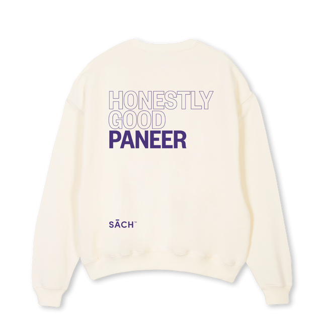 SACHCREAM Cream Oversized Crewneck Sweater.
