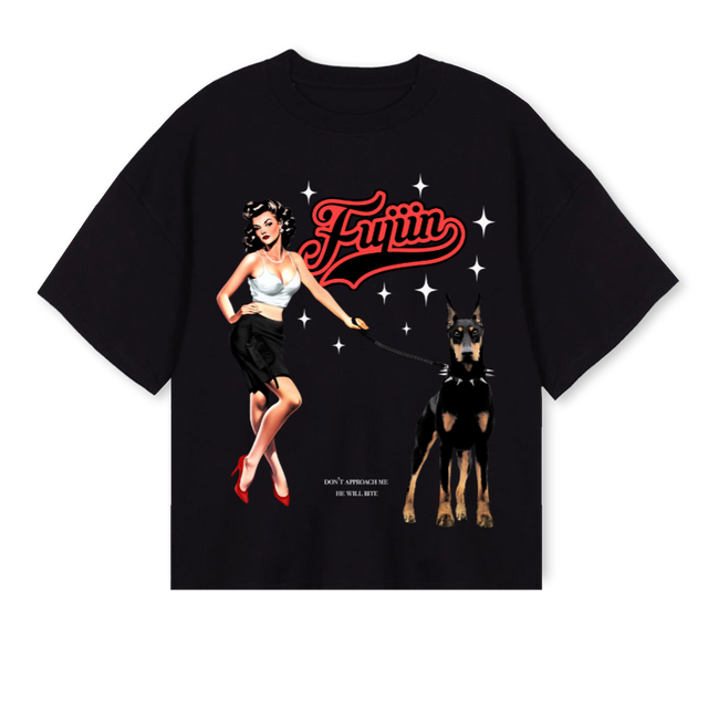 STARGIRLTEE Black Oversized Boxy Tee.
