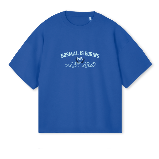 PLAYERSBLUET Cobalt Blue Oversized Boxy Tee.