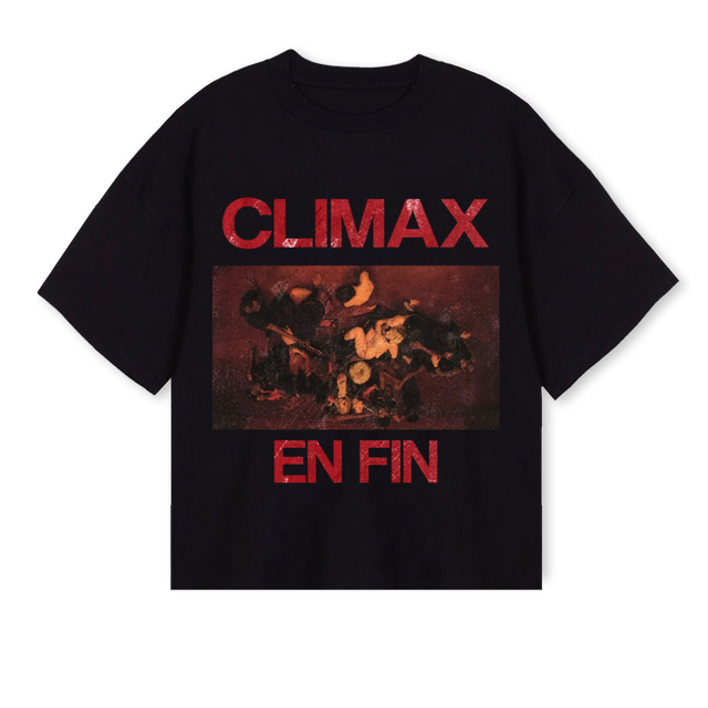 CLIMAXTEE Black Oversized Boxy Tee.