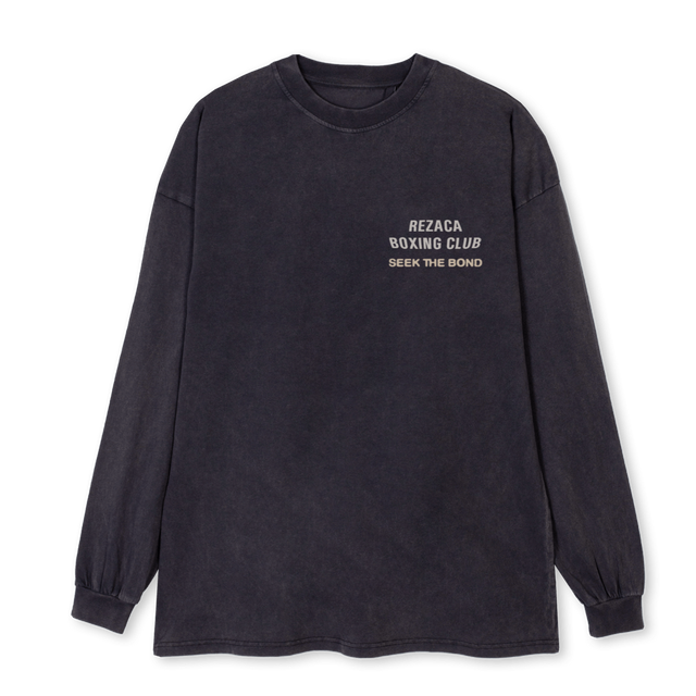 BOXING Vintage Black Oversized LS Tee.