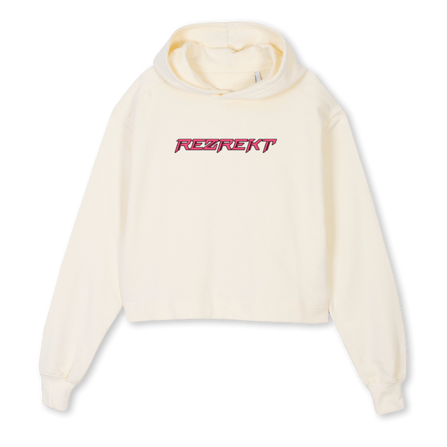 MORGIE Cream Cropped Hoodie.