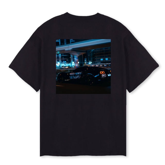 NEEDMONEYFOR Black Oversized Tee.