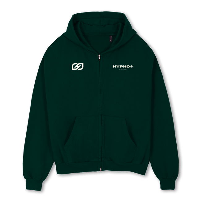 BLURREDMOTIONZHOODIE Wild Green Oversized Zipped Hoodie.