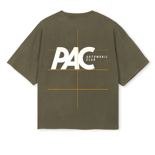PACGREEN Vintage Olive Oversized Boxy Tee.