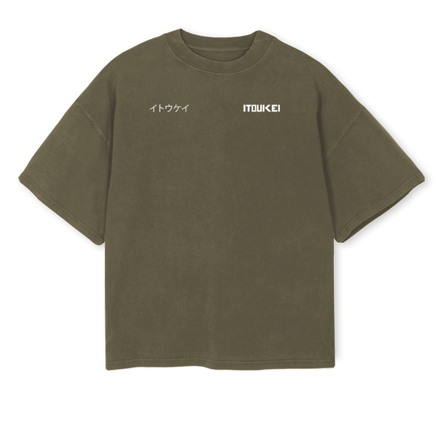 STRENGHT Vintage Olive Oversized Boxy Tee.