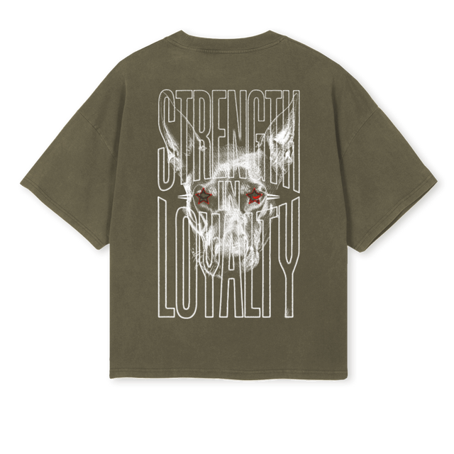 STRENGHT Vintage Olive Oversized Boxy Tee.
