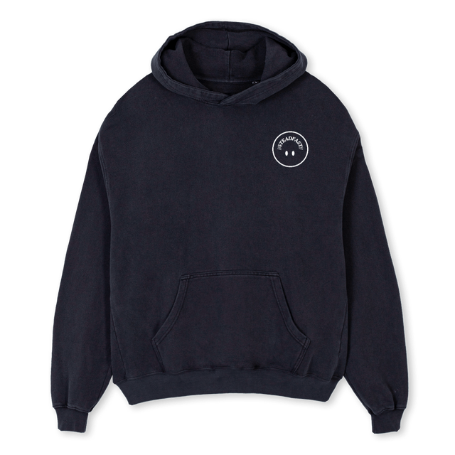 STEADRUNBLK Vintage Black Oversized Hoodie.