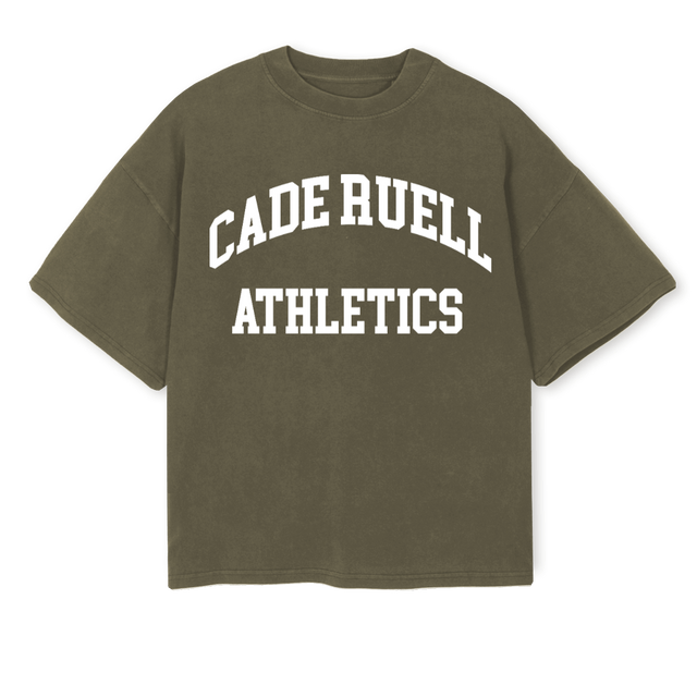 VARSITY TW Vintage Olive Oversized Boxy Tee.