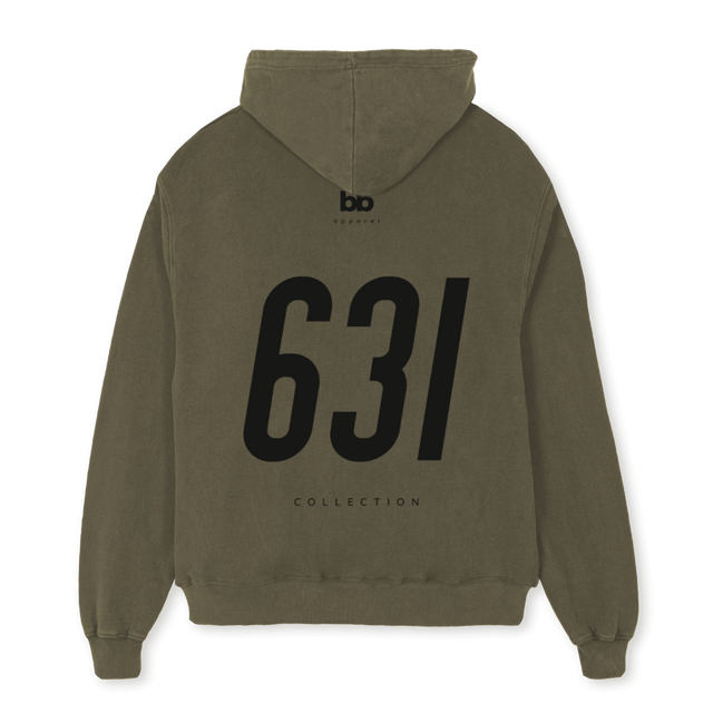 BLANC BLOC_1 Vintage Olive Oversized Hoodie.