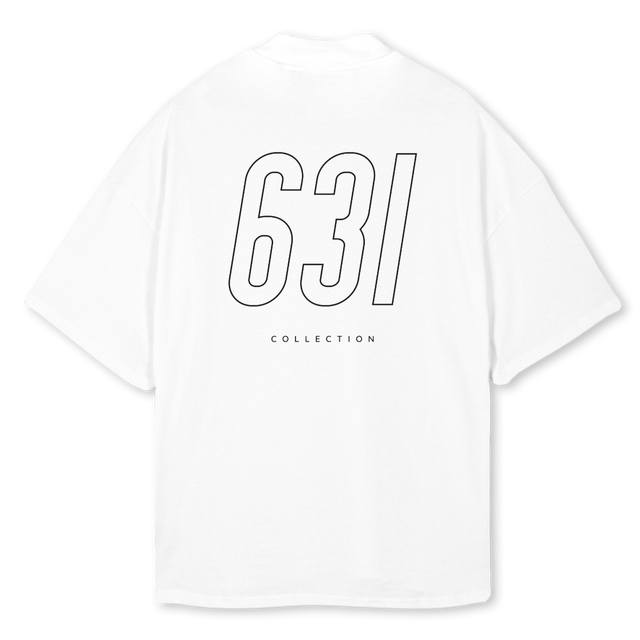 MOCK NECK White Oversized Mock Neck Tee.