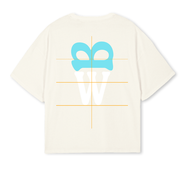 BLOOMWORKFNL Cream Oversized Boxy Tee.