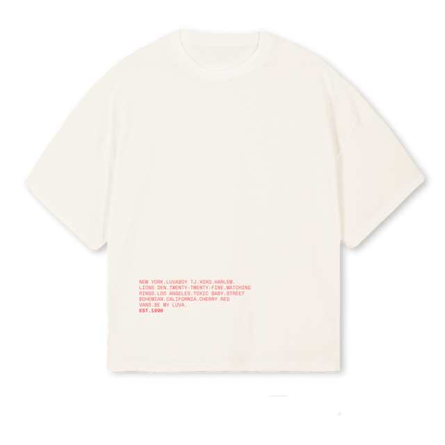 HEY LUVA_2 Vintage White Oversized Boxy Tee.