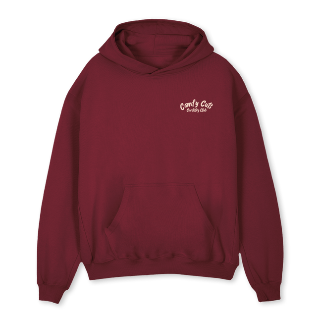 COMFY CUTS Burgundy Oversized Hoodie.