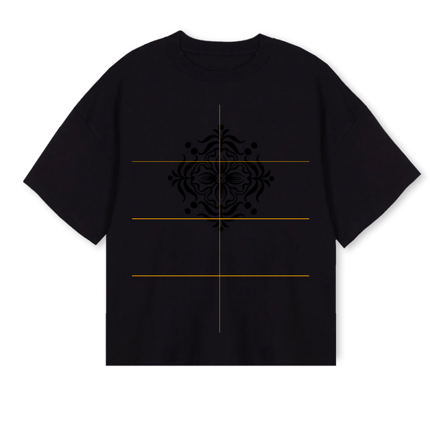 GANDG WTEE TORT Black Oversized Boxy Tee.
