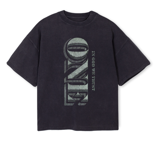 ONEDOLLAR Vintage Black Oversized Boxy Tee.