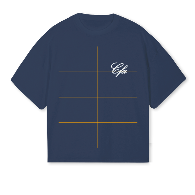 CFANAVYTEE Navy Blue Oversized Boxy Tee.