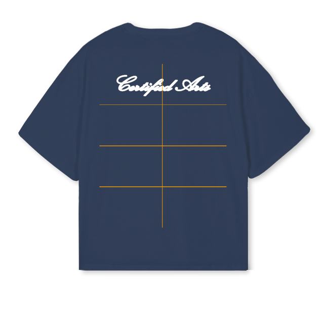 CFANAVYTEE Navy Blue Oversized Boxy Tee.