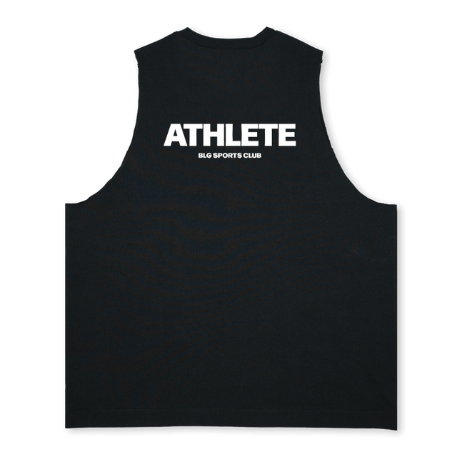 BLG TANK Deep Black Oversized Vest.