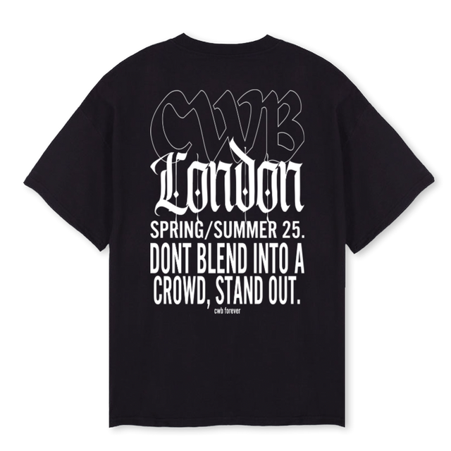 CWBLONDONSS Black Oversized Tee.