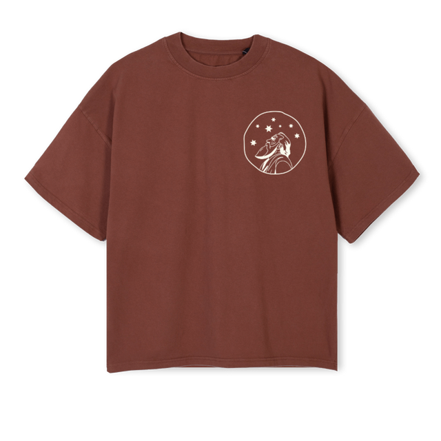 FAMILYCOFFEEBROWN Vintage Brown Oversized Boxy Tee.