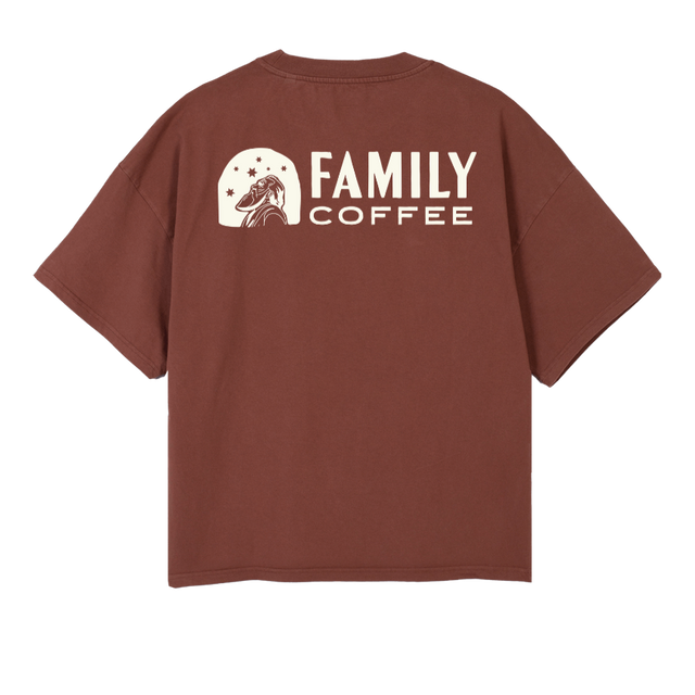 FAMILYCOFFEEBROWN Vintage Brown Oversized Boxy Tee.