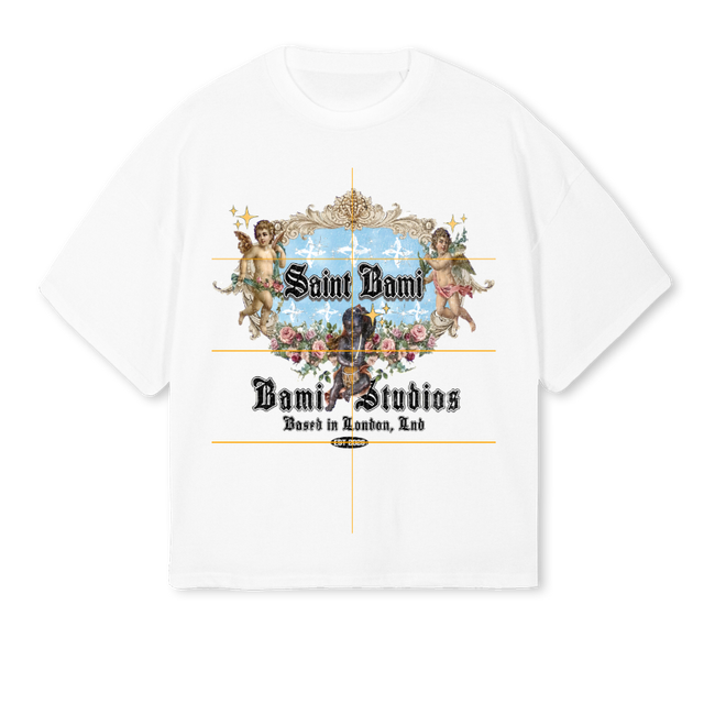 BAMI ANJOS White Oversized Boxy Tee.
