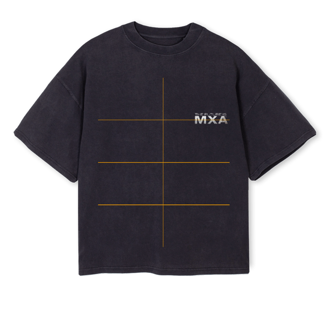 METALFUTUREISMXABLK Vintage Black Oversized Boxy Tee.