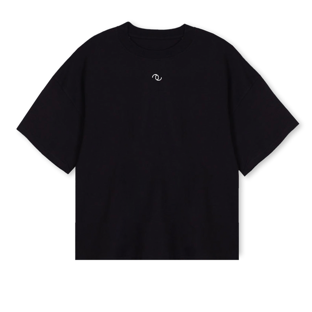 BOXYSHIRT PSYCHO Black Oversized Boxy Tee.