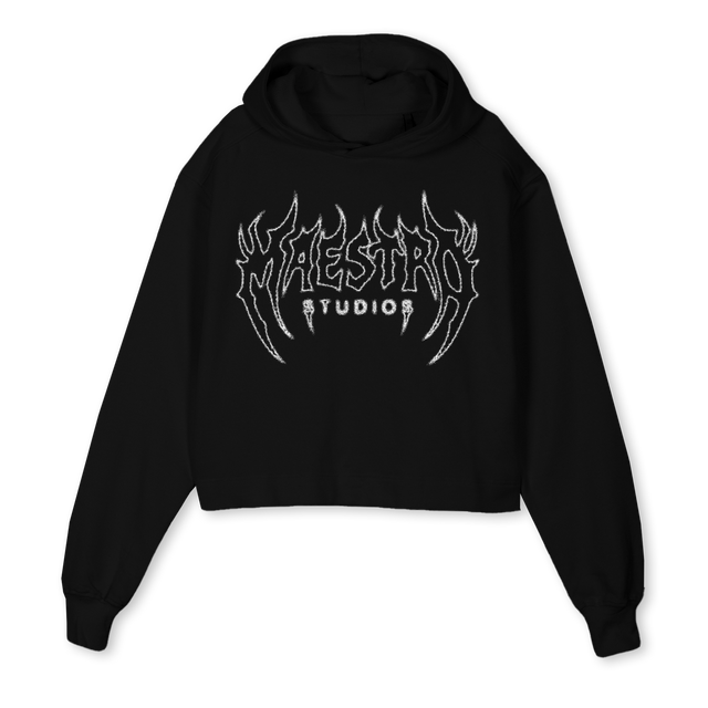 XEROXTRIBALTWO Black Cropped Hoodie.