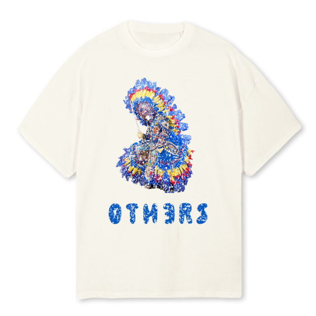 MARDI GRAS CREA Cream Oversized Tee.