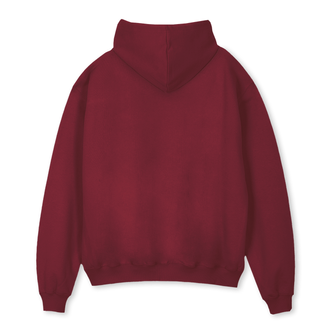 HOGBURGUNDYGOLDEMB Burgundy Oversized Hoodie.