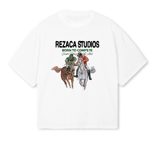 CABALLOS White Oversized Boxy Tee.