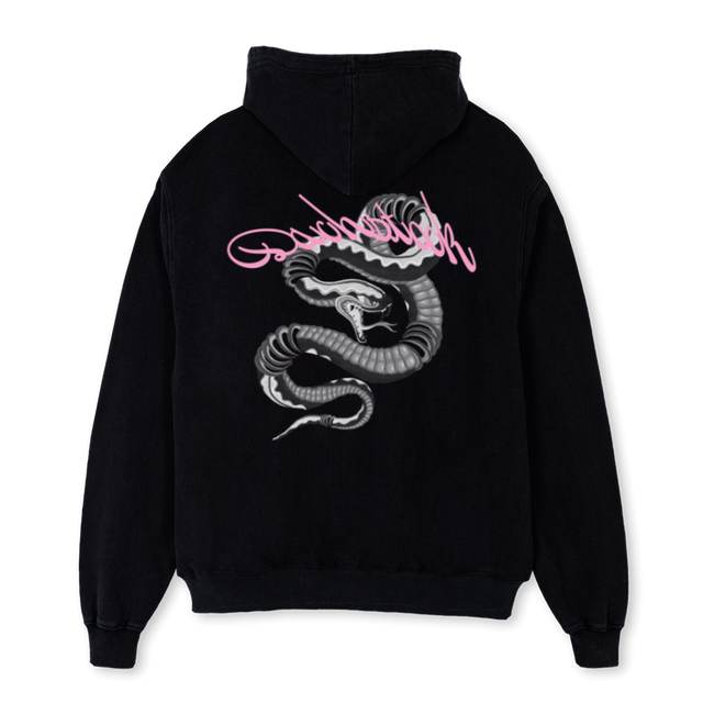 SNAKEHOODIE Black Oversized Hoodie.