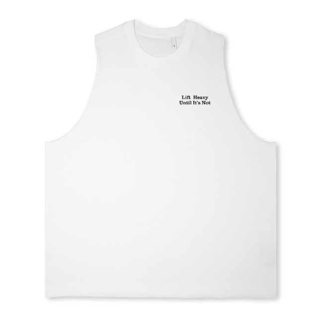 LIFTHEAVYWHITE Bright white Oversized Vest.