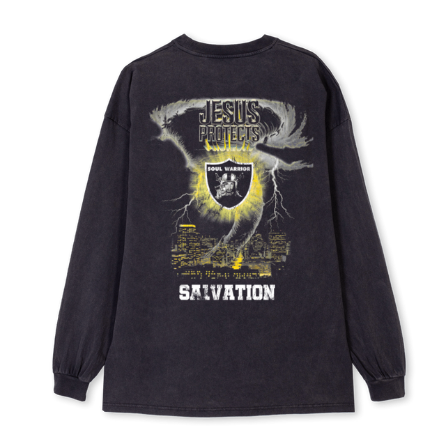 SAPRO Vintage Black Oversized LS Tee.