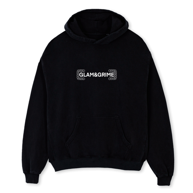 MINIMAL GLMGRM Black Oversized Hoodie.