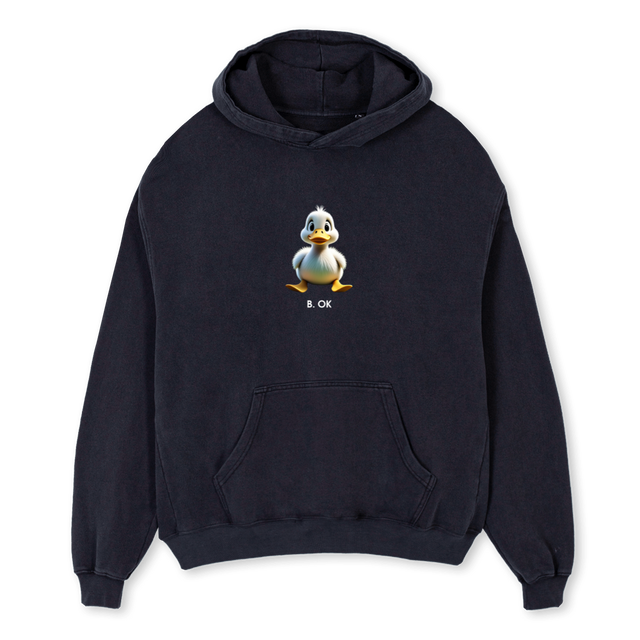 THEQUACKCOLLECTION Vintage Black Oversized Hoodie.