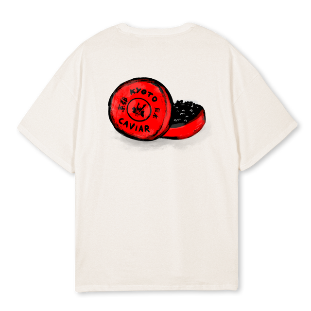 KYOTO CAVIAR Vintage White Oversized Tee.