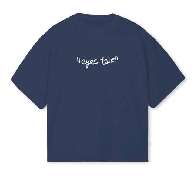 EYESTALKTEE Navy Blue Oversized Boxy Tee.