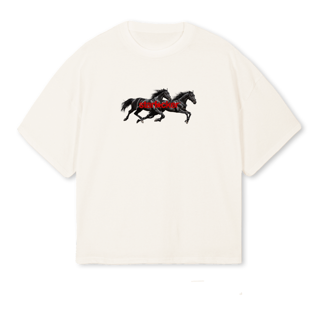 STARFCKR Vintage White Oversized Boxy Tee.