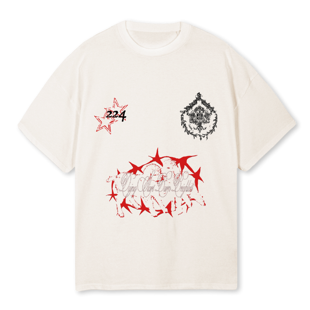 DYINGSTARTEE Vintage White Oversized Tee.